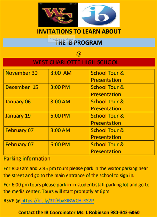 IB PROGRAM: TOUR DATES